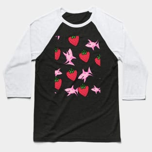 strawberry shark Pattern Baseball T-Shirt